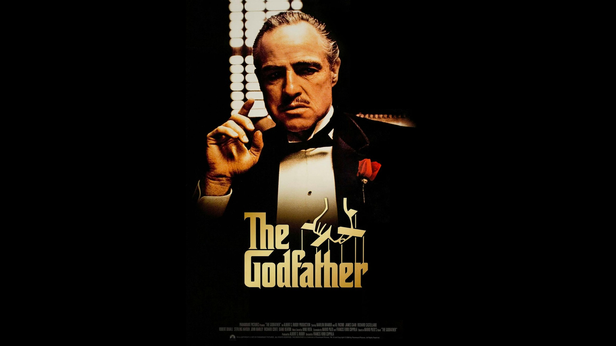 Marlon Brando depicts iconic Don Corleone, the protagonist of the Godfather.